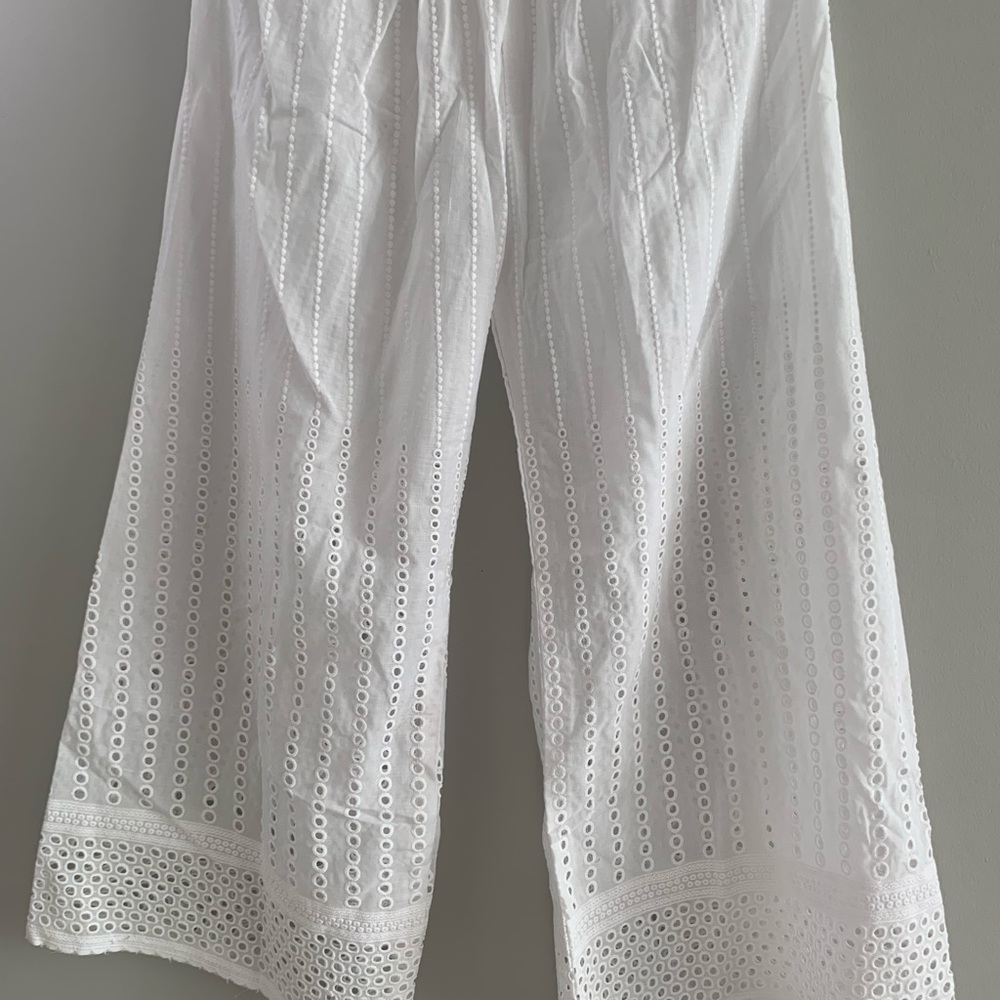 Cotton white pant plazo